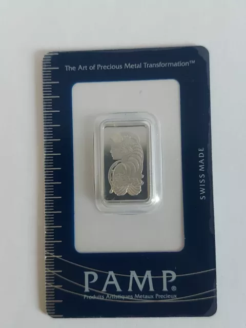 10 Gram Pamp Suisse Fortuna 999.5  Fine Solid Platinum Bar / Ingot Mint Sealed