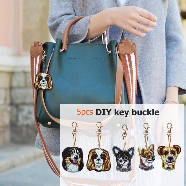 5pcs Dog Shape Key Chain DIY Diamond Painting Special Shape Full Drill Girl Gift 2