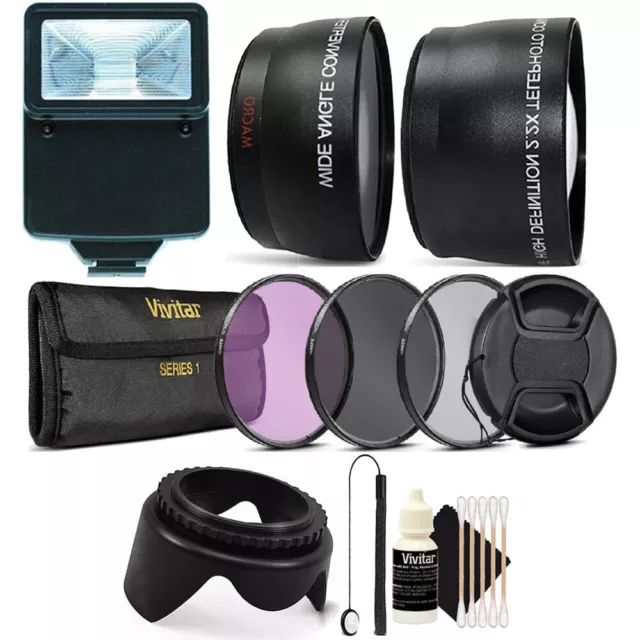 52MM Lens Filter Accessory Kit with Slave Flash for NIKON D3300 D3200 D3100 D90