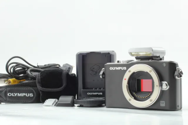 [TOP MINT w/Strap] Olympus PEN E-PL3 12.3MP Digital SLR Camera Black From JAPAN
