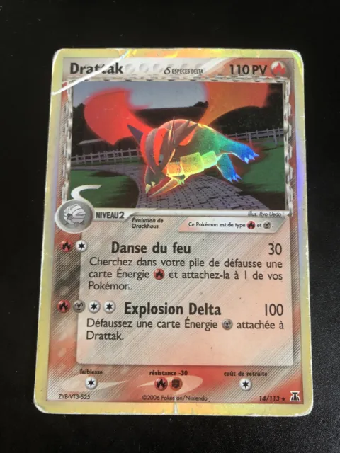 Drattak Holo - Pokemon 14/113 Ex Especes Delta Moyen Etat Fr