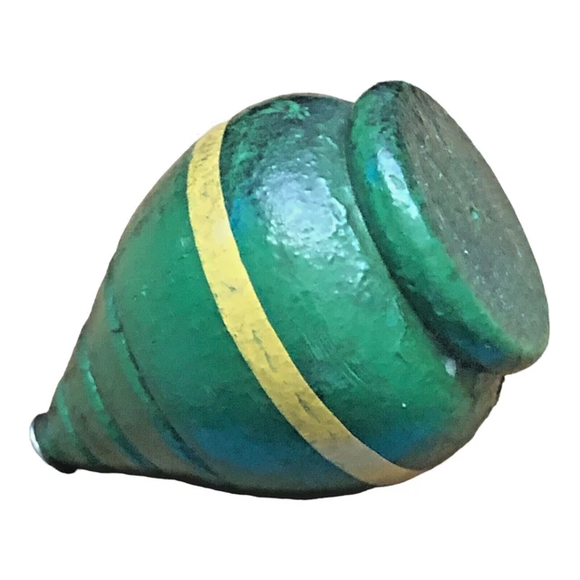 Green Yellow Vintage Wooden Spinning Top Toy Metal Tip 1950's Unbranded Green Yellow Vintage Wooden Spinning Top Toy Metal Tip 1950's Unbranded