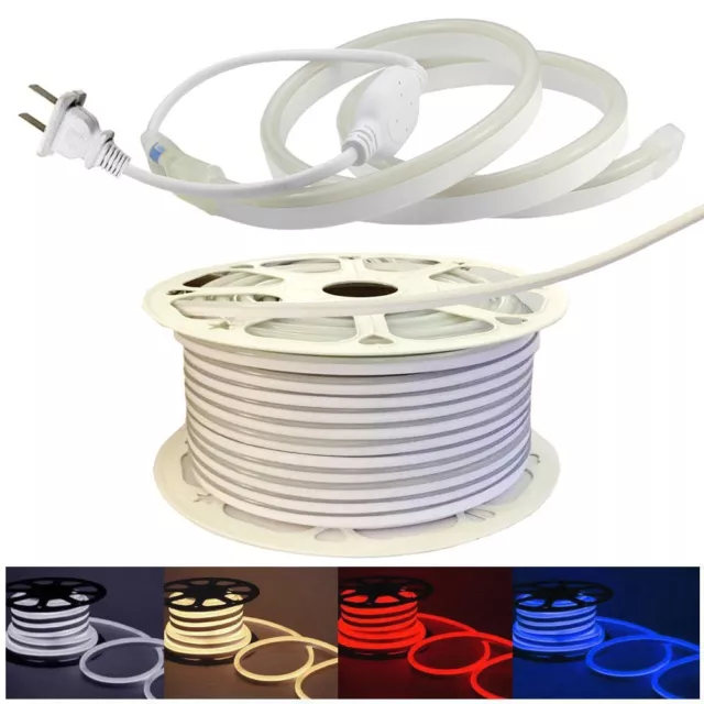 110V Neon LED Strip Light 2835 120LED/M Flex Rope Lights DIY Sign Decor+US Plug