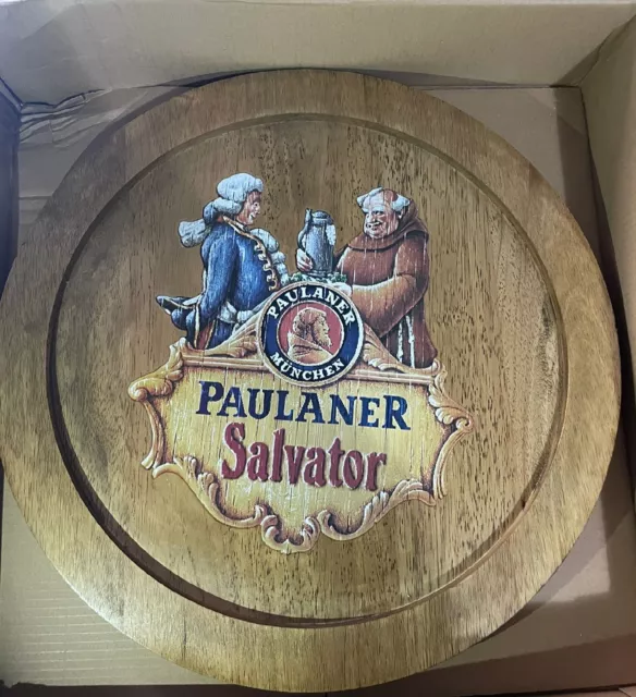 Quadro Insegna Da Parete In Legno Birra Paulaner Salvator Pub Bar Collezione