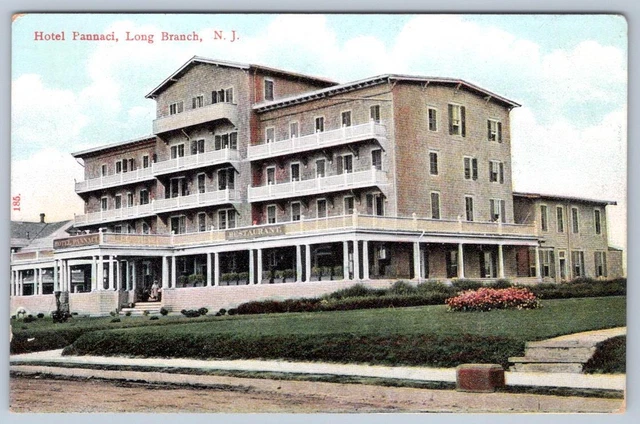 LONG BRANCH NEW JERSEY*NJ*HOTEL PANNACI 1910s ERA ANTIQUE POSTCARD*STERN*GERMANY