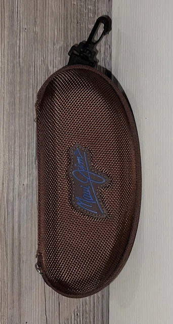❤️ Gafas de sol Maui Jim Brown carcasa dura gafas de sol estuche con cremallera con clip para cinturón