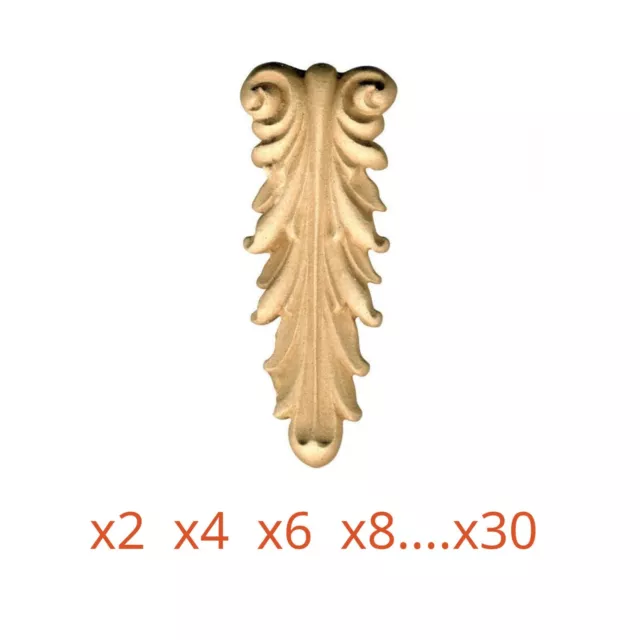 Fregio in legno per mobili in Pasta di legno grezzo 034867 dimensioni 43x110 mm