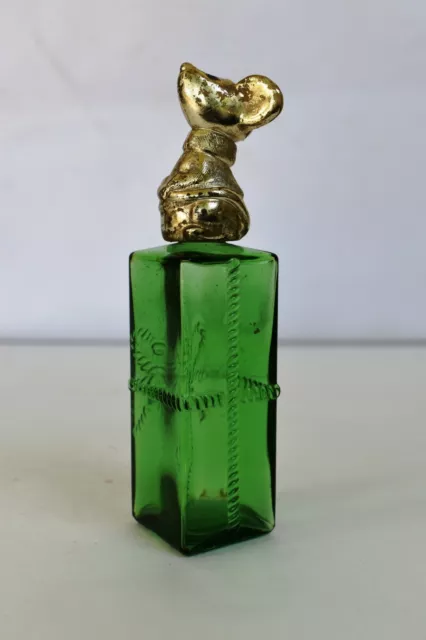Avon Vintage Flasche Eleganz Eau De Cologne Grünes Glas Maus Kappe Leere Rare "