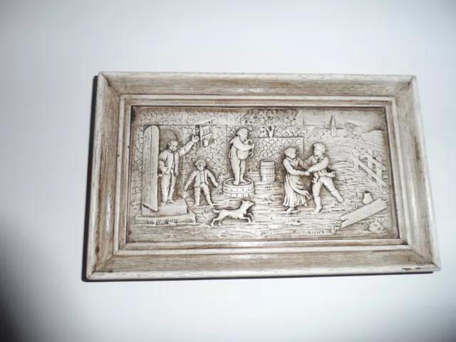 sehr altes, antikes Relief Bild handgegossen Original um 1830