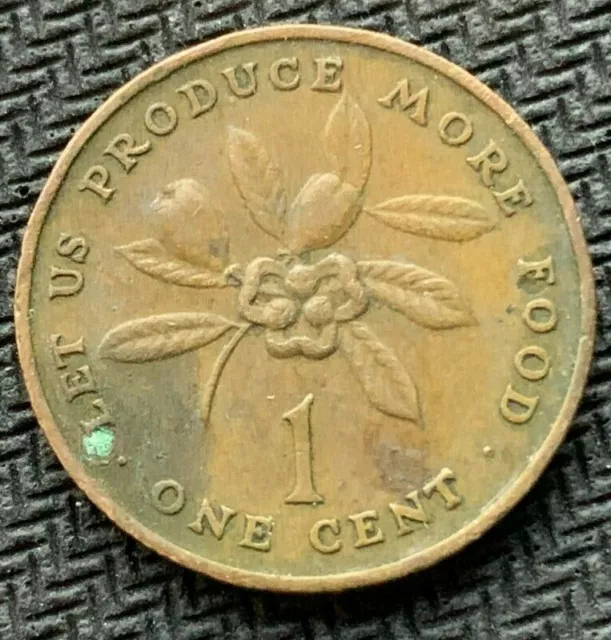 1973 Jamaica 1 Cent Coin Circulated  Commemorative FAO  World Coin      #B691