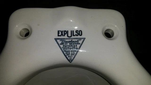 1919 "Standard" Expulso Toilet Bowl Only, Antique, Used, Vintage, Near Perfect! 3