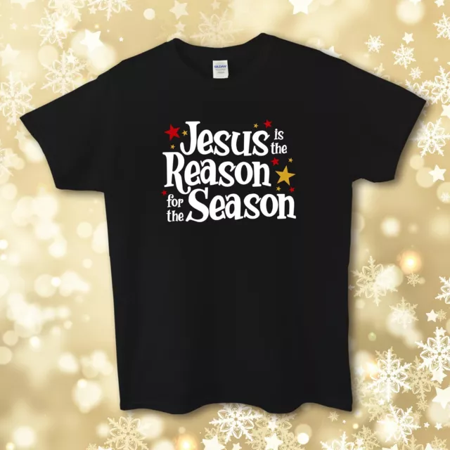 Unisex Christian Christmas T-shirt 'Jesus the Reason for the Season' (Stars)