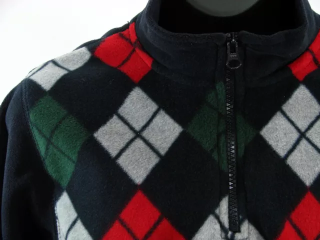 Gymboree Sweater Boy Medium 7-8 Blue Pullover Fleece Argyle 1/4 Zip SNOW CHILLIN 2