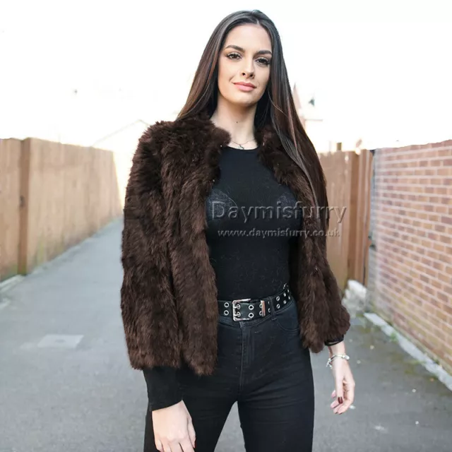 Knitted Rabbit Fur Coat, Real Fur Coat, Real Fur Jacket