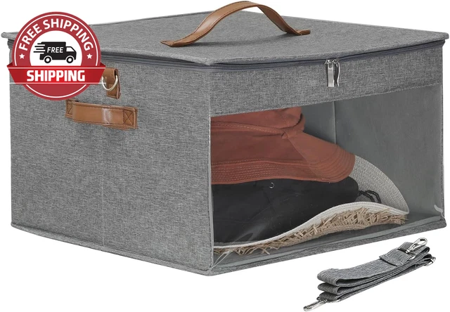 Qozary Hat Storage Box - Large Hat Organizer for Cowboy Hats, Hat Box for Women