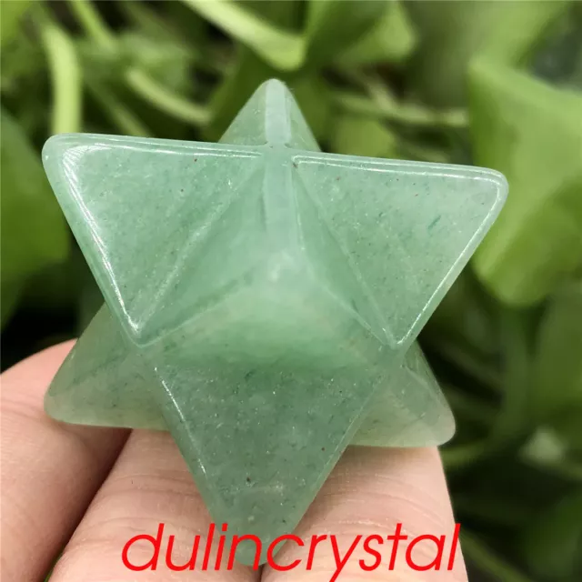 1pc Natural Aventurine Merkaba Star Quartz Crystal Skull Reiki Gem Healing 1.5"