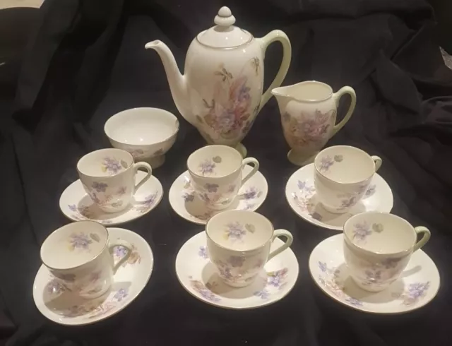 Royal Doulton 15 Piece Coffee Set. C1950"s VIOLA  H4877. SUPURB CONDITION.