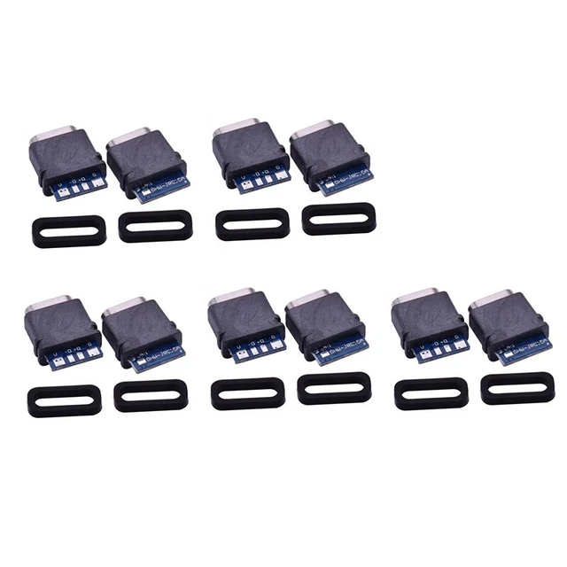 10Pcs USB C Jack Type-C 4Pin Female Connector Port Data Socket for DIY PCB