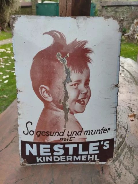Altes originales Emailleschild Nestle Werbung