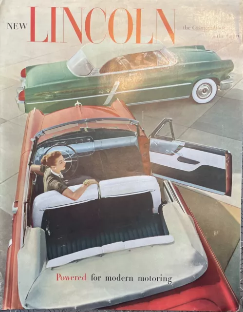 Vintage 1953 Lincoln Cosmopolitan, Capri Automobile Brochure