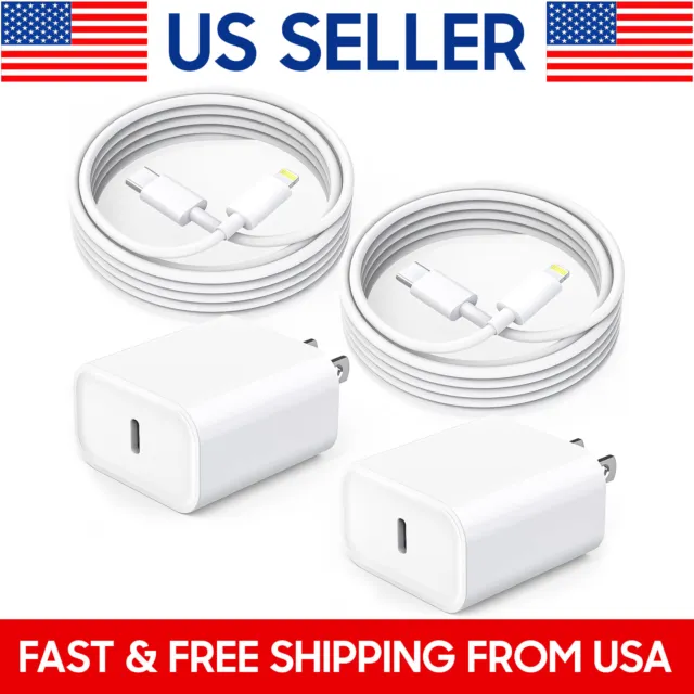 2 Pack Original USB-C Fast Charger For iPhone 14 13 12 11 Pro Max X Type C Cable