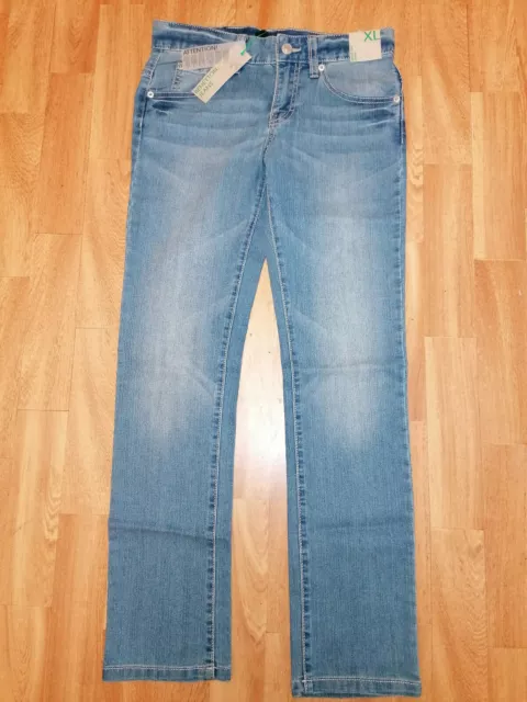 Nuovi jeans da bambina Benetton slim fitn skinny fit blu taglia 150 XL Sretch