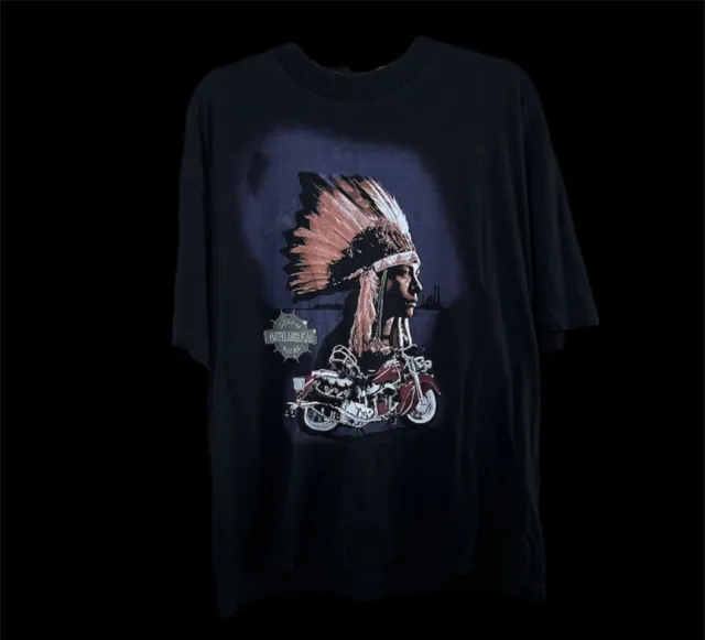 T-shirt RARA Dream Native American Biker stampa grafica XL (semplice sul retro)