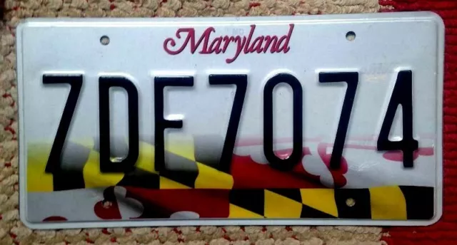 Maryland License Plate 'State Flag' Graphic Auto Tag (Random Plate # Number) Md