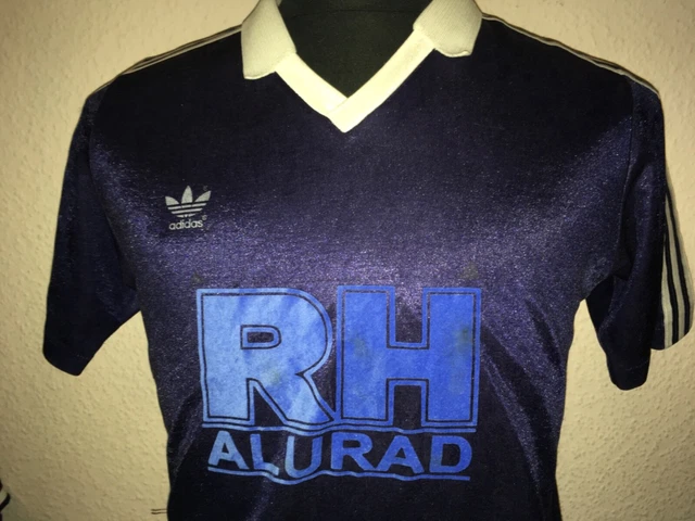Vintage Trikot Football Shirt Blau Weiß adidas RH alurad  Schalke ? 80er M