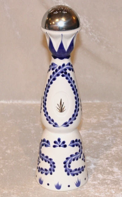 Clase Azul Reposado Tequila Empty Bottle Cobalt Blue & White  15.5" T