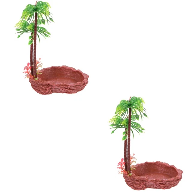 2x Tazón de Agua Serpiente Reptile Tazón de Agua para Reptiles Hogar Tortuga Interior