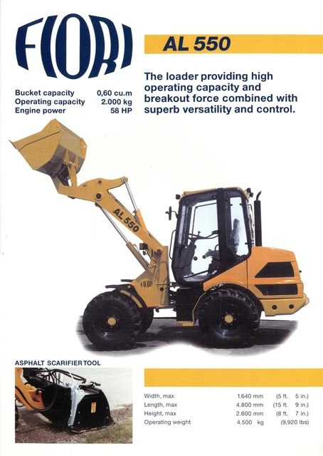 Fiori AL 550 Lader Prospekt 2002 GB brochure Loader prospectus broschyr