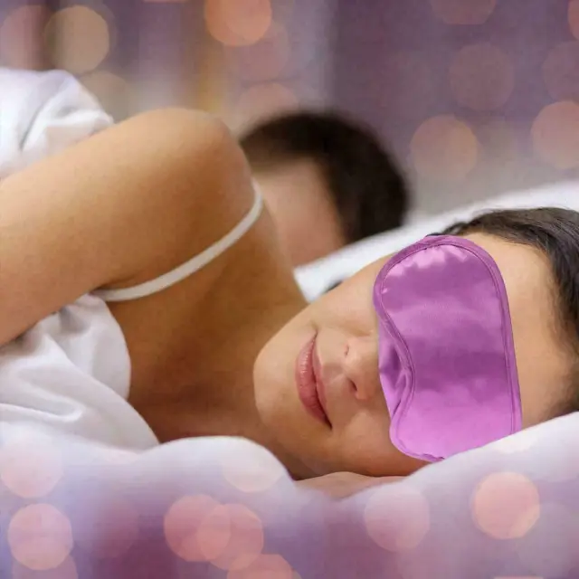 Eye Mask Beauty Sleep Satin Light Blocker Sensual Blindfold Day Relaxing, B4Q6