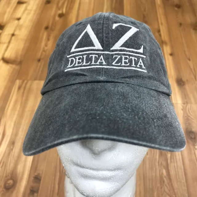 Adams Gray Embroidered Delta Zeta College Sorority Greek Baseball Cap Adult OSFA