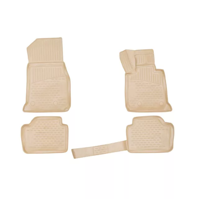 OMAC Gummimatten Fußmatten für BMW 3er Touring 2015-2024 TPE Automatten Beige 4x