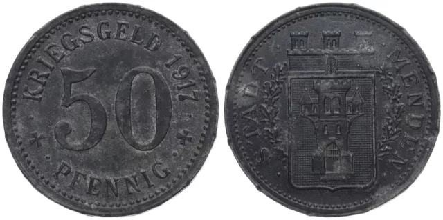 Deutschland - Stadt Menden 50 Pfennig 1917 - Notgeld Kriegsgeld