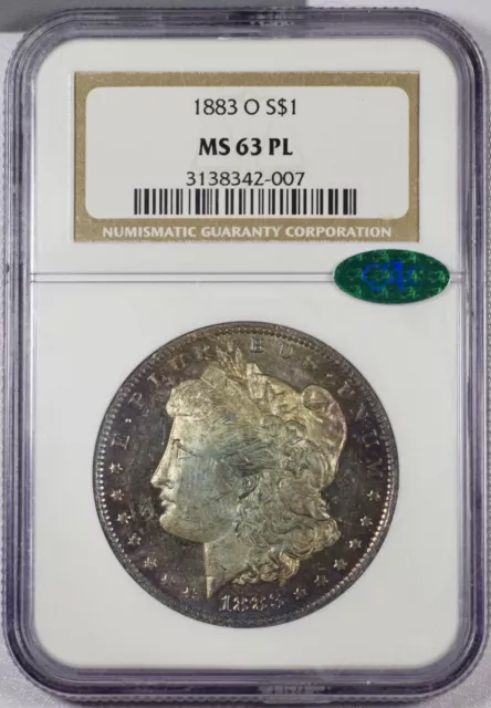 1883-O Morgan Dollar $1 ~ NGC MS63 PL CAC ~ Toned Stunner