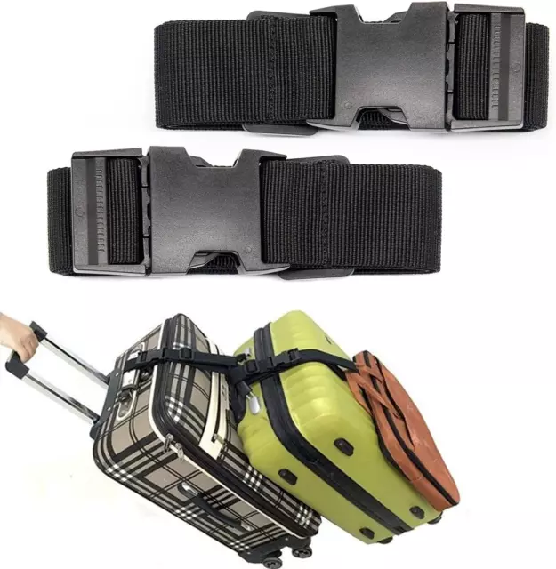 2Pack Add a Bag Luggage Strap Adjustable Suitcase Belt Travel Attachment Travel
