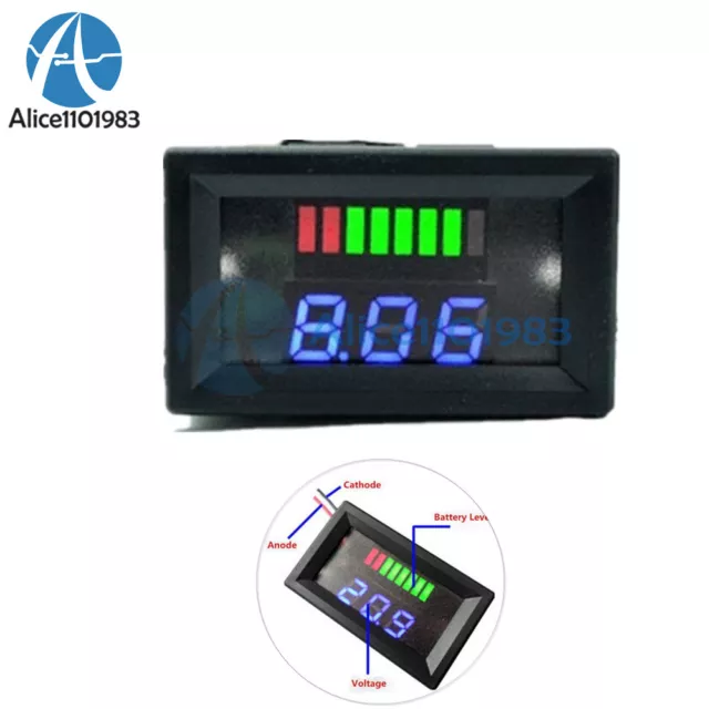 Blue Charge Level Indicator Voltmeter Display Stable for 24V Lead-acid Battery