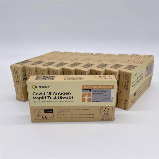 10 x CITEST Corona Schnelltest Selbsttest (1er Pack), Covid-19 Antigen Rapid Tes