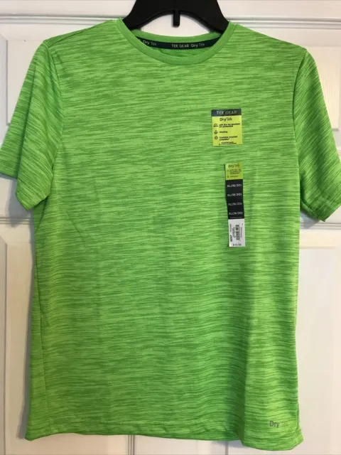 TEK GEAR DRY Tek Boys XL (18/20) Green Short Sleeve Active Shirt NWT £11.72  - PicClick UK