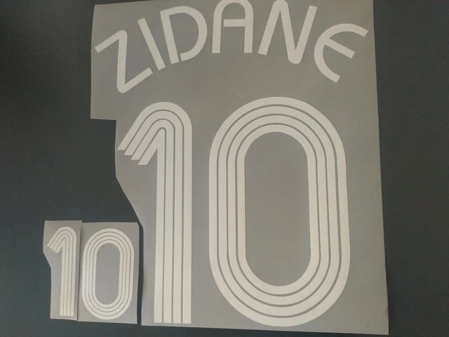 FLOCAGE DE ZIDANE pour maillot équipe de France bleu 2006 shirt nameset