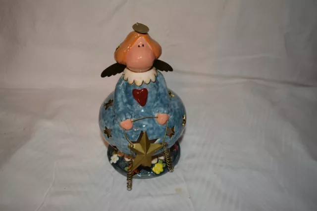 Farmhouse Porcelain Ceramic Angel Tea Light Votive Candle Holder