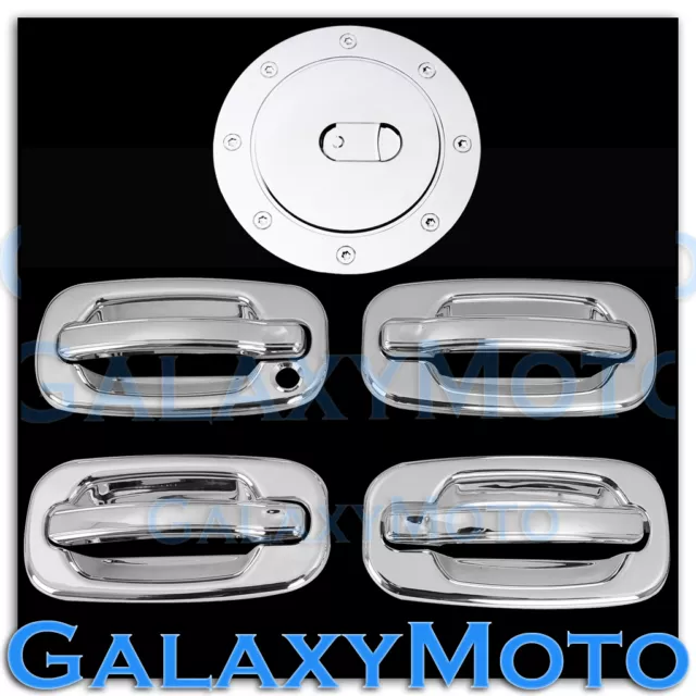 00-06 Chevy Tahoe+Suburban Triple Chrome 4 Door Handle+W/O PSG KH+Gas Cover Kit