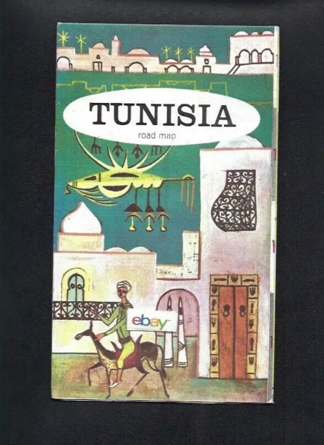 Tourism Of Tunisia Road Map 1960'S Art Work