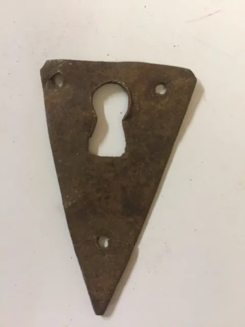 Early Hand-forged Iron Keyhole Door Escutcheon ~ HW67