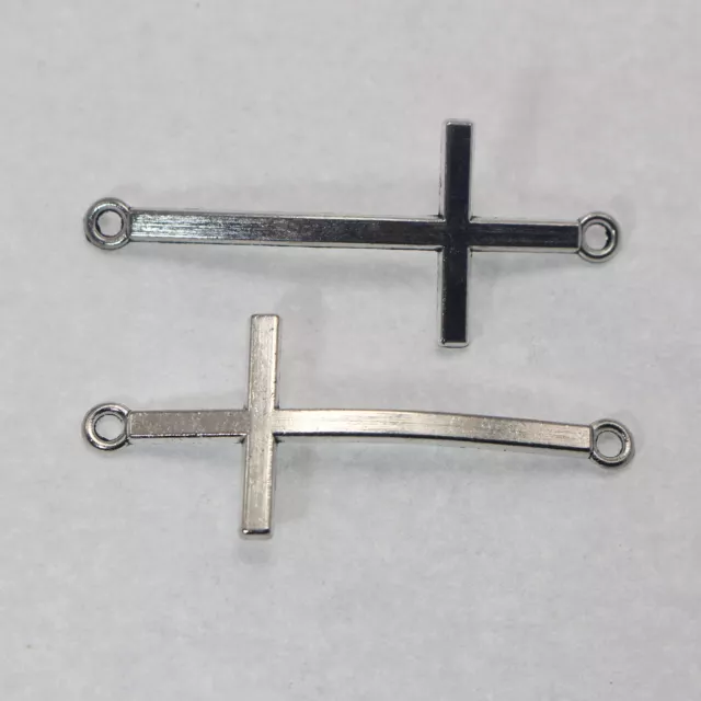 10 Assorted Tibet Silver Tone Alloy Pendants Connector Charms DIY Bracelet