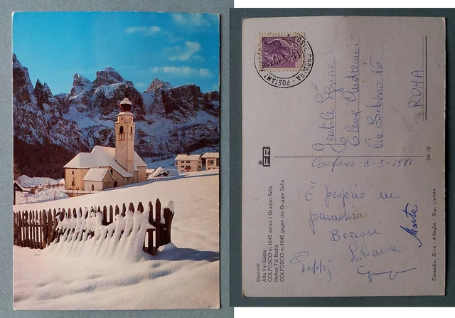 Dolomiti - Alta Val Badia - Colfosco verso il Gruppo Sella 1971
