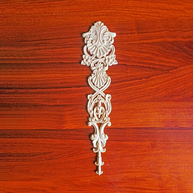 Floral Shell Leaf Scroll Carved Drop Wood Furniture Applique