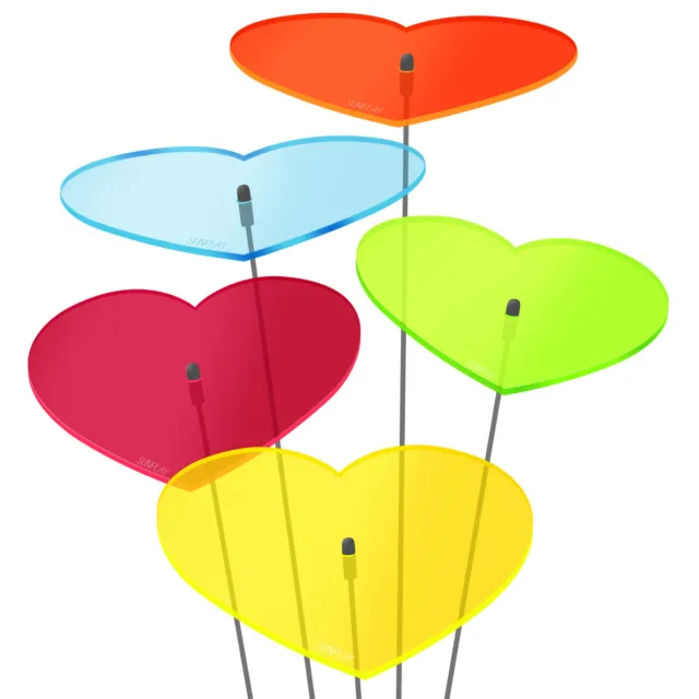 SUNPLAY Sonnenfänger Ø20cm Sets Suncatcher Gartenstecker Herzen Farbwahl